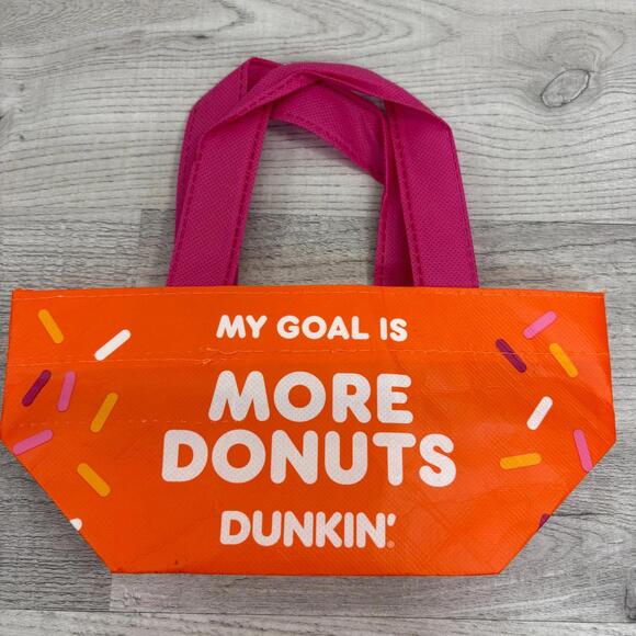 Dunkin Donuts Orange Donuts Mini Tote Bag - My Goal is More Donuts - Picture 16 of 16